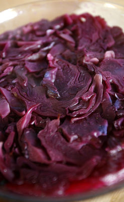 Stir fry red cabbage